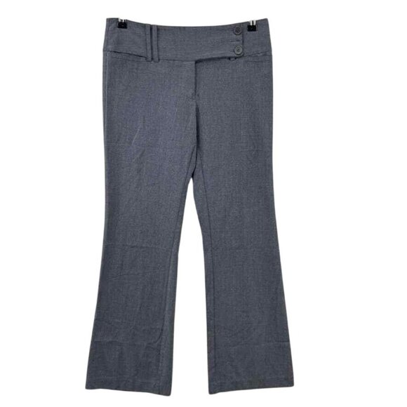 Samantha Trouser Pants Womens Juniors 3 Gray Straight Leg Flare Polyester Y2K 90 - Picture 1 of 7
